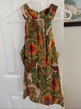 Cynthia Rowley Floral Halter Tank in Pink, Green & Yellow